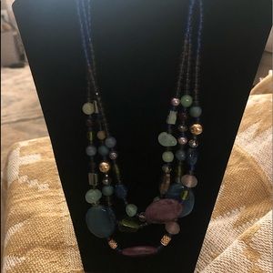 Chico’s necklace. Blue aqua purple faux stones